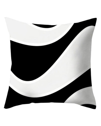 Chic Black and White Geometric Square Pillow Cover for Contemporary Spaces