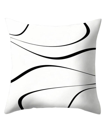 Chic Black and White Geometric Square Pillow Cover for Contemporary Spaces