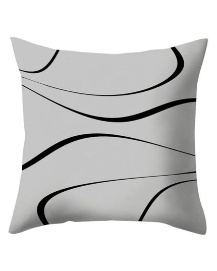 Chic Black and White Geometric Square Pillow Cover for Contemporary Spaces