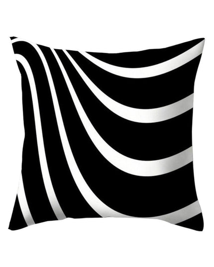 Chic Black and White Geometric Square Pillow Cover for Contemporary Spaces