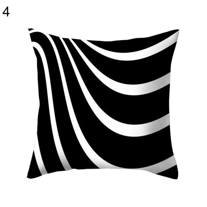 Monochrome Geometric Pillow Case for Home and Office Decor
