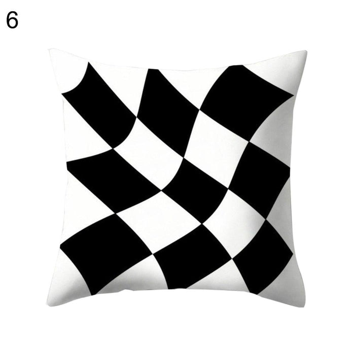 Monochrome Geometric Pillow Case for Home and Office Decor