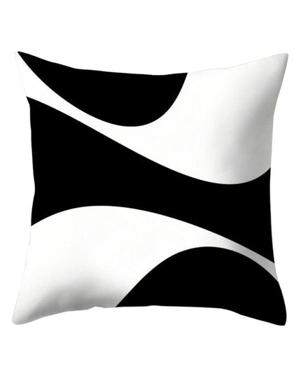 Chic Black and White Geometric Square Pillow Cover for Contemporary Spaces