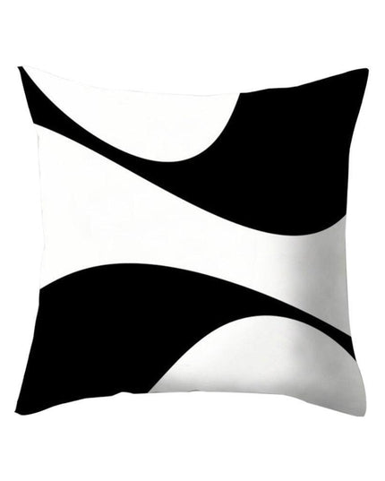 Chic Black and White Geometric Square Pillow Cover for Contemporary Spaces