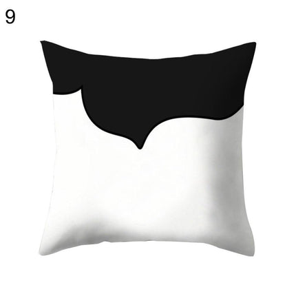 Chic Black and White Geometric Square Pillow Cover for Contemporary Spaces