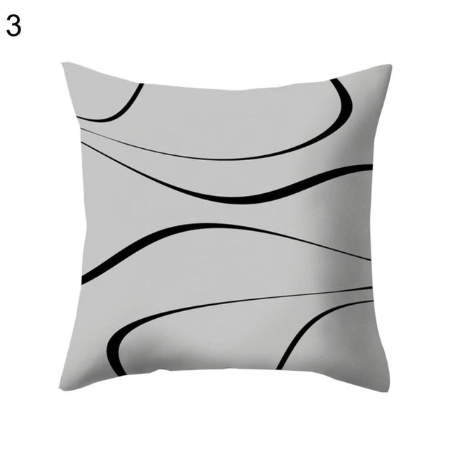 Chic Black and White Geometric Square Pillow Cover for Contemporary Spaces