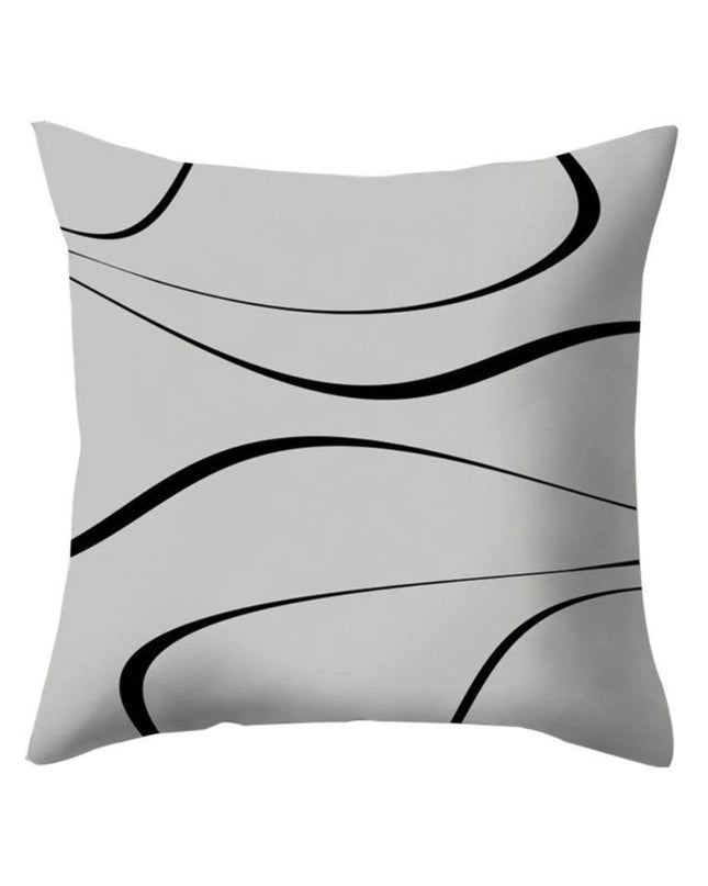 Chic Black and White Geometric Square Pillow Cover for Contemporary Spaces