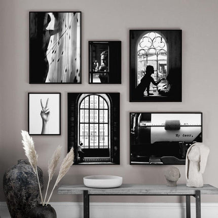 Timeless Black and White Abstract Canvas Art for Luxury Home Decor