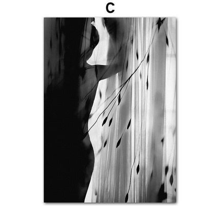 Timeless Black and White Abstract Canvas Art for Luxury Home Decor