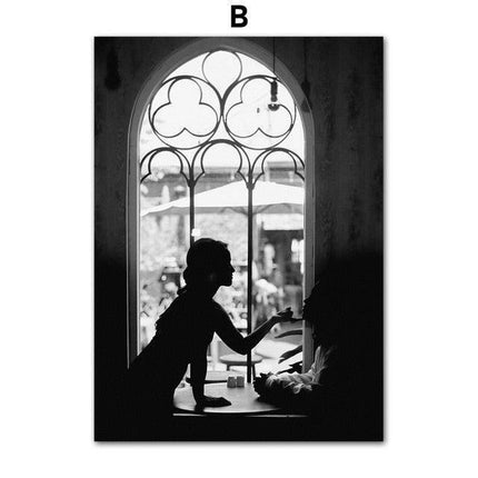 Timeless Black and White Abstract Canvas Art for Luxury Home Decor