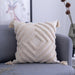 Stylish Beige Tassel-Embellished Boho Linen Blend Cushion