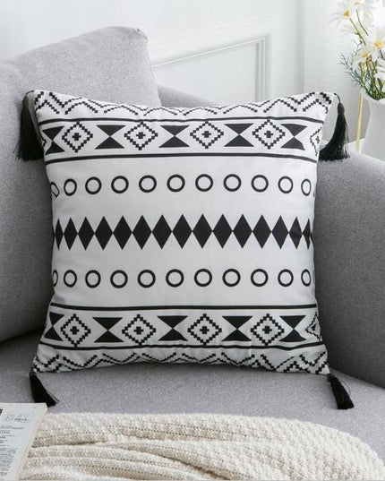 Bohemian Bliss: Tassel-Embellished Moroccan Cushion Cover