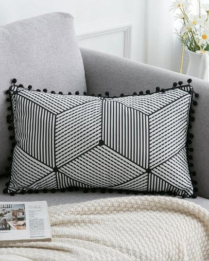 Bohemian Moroccan Circle Cushion Cover with Charming Tassels