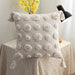 Moroccan Style Boho Cushion Cover with Plush Tassels - Circle Design