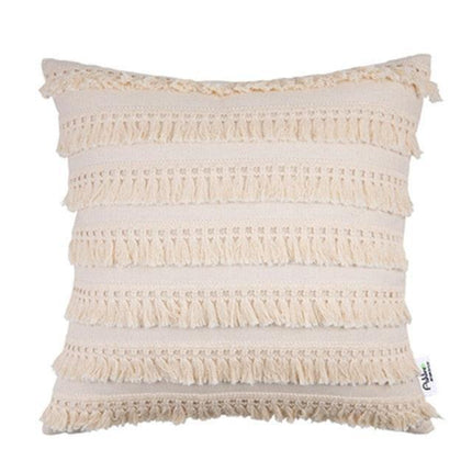 Moroccan-Inspired Bohemian Tassel Throw Pillow Cover