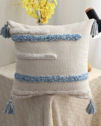 Moroccan-Inspired Tassel Plush Throw Pillow Cover