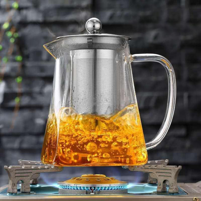 Sleek Square Glass Teapot Set for an Elevated Tea Experience