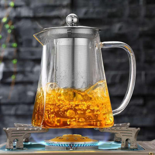 Elevate Your Tea Time with the Modern Square Glass Teapot - 500ml Capacity