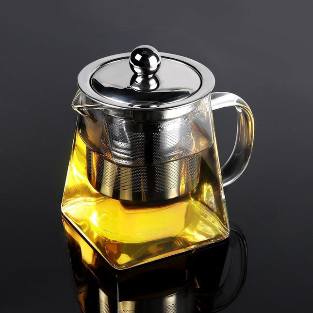 Sleek Square Glass Teapot Set for an Elevated Tea Experience