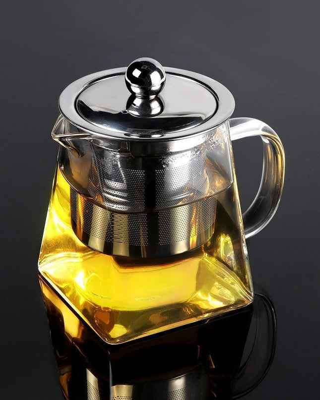 Sleek Square Glass Teapot Set for an Elevated Tea Experience