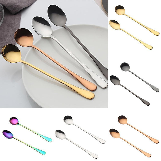 Colorful Stainless Steel Teaspoon Set - Stylish Dining Accessory