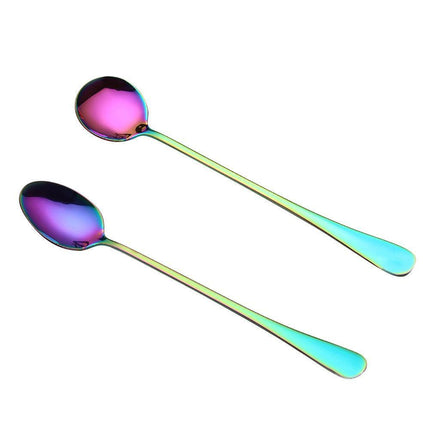 Colorful Stainless Steel Teaspoon Set - Stylish Dining Accessory
