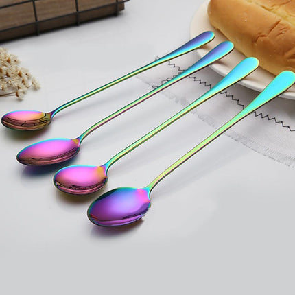 Colorful Stainless Steel Teaspoon Set - Stylish Dining Accessory