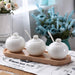 Elegant Butterfly Design Ceramic Spice Jar Set with Spoons and Lids