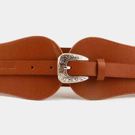 Chic Wide PU Belt with Elegant Alloy Buckle for a Fashion Forward Look