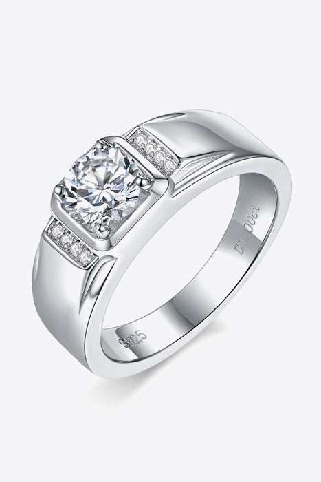 Sparkling Heart Moissanite Silver Promise Ring - Elegant Brilliance