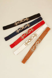 Elegant Versatile Elastic Belt with Stylish Alloy Buckle for Fashion-Forward Looks
