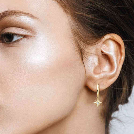 Starlit Elegance Moissanite Drop Earrings