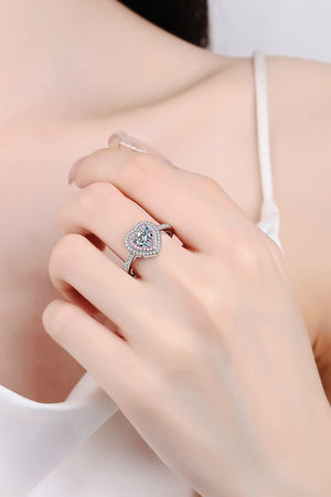 1 Carat Moissanite Heart 925 Sterling Silver Ring-Trendsi-Silver-4-Très Elite