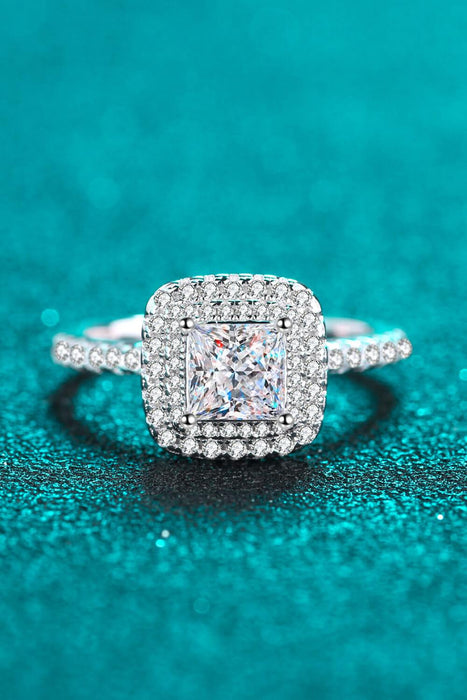 Opulent 1 Carat Lab-Diamond Sterling Silver Ring with Zircon Accents: A Timeless Symbol of Elegance and Prestige