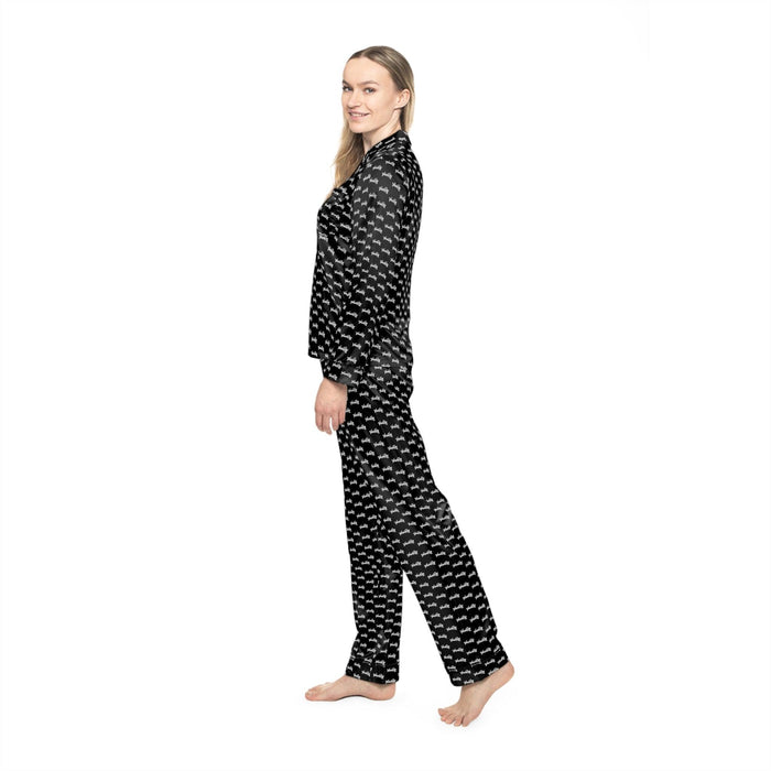 Luxurious Customizable Black Satin Pajama Set for Women