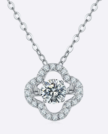 Radiant Clover Lab-Diamond Pendant Necklace Adorned with Zircon Accents