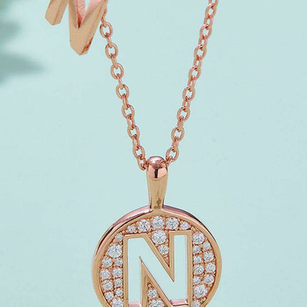 Stunning Rose Gold-Plated Necklace with Lab-Created Diamond - A Modern Elegance