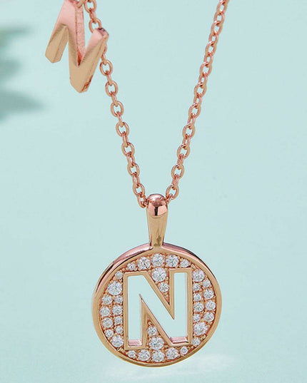 Stunning Rose Gold-Plated Necklace with Lab-Created Diamond - A Modern Elegance