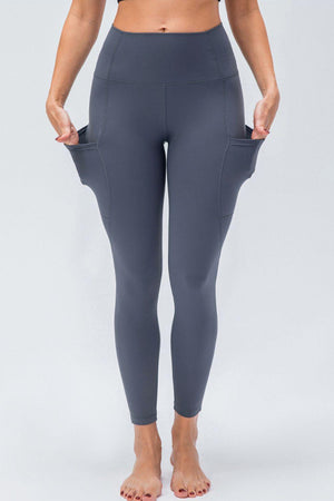 Breathable Wide Waistband Active Leggings with Pockets-Trendsi-Charcoal-S-Très Elite
