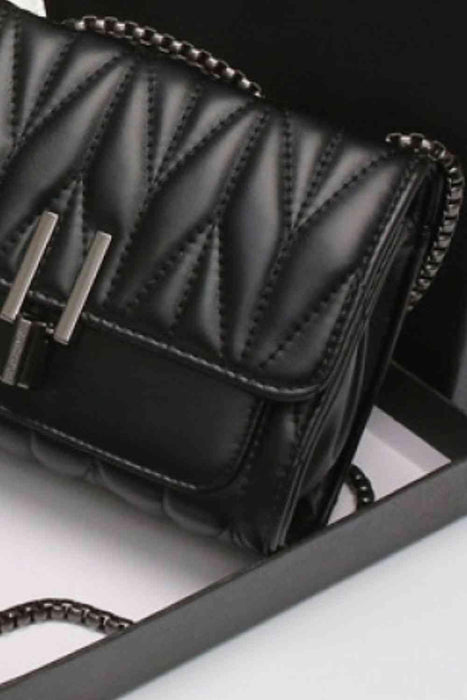 Adored Petite Solid PU Leather Crossbody Bag