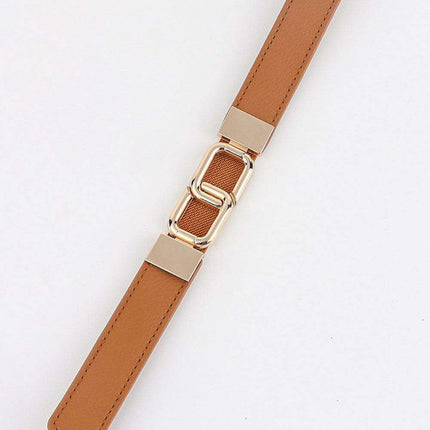 Elegant Geometric Dual Buckle Stretch Belt