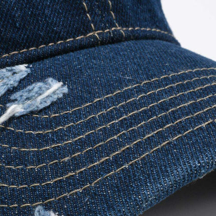 Vintage-Inspired Distressed Cotton Cap with Customizable Fit for Effortless Style