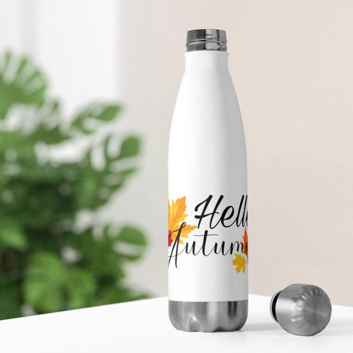 Autumn leaves 20oz stainless steel spill-proof screw-on cap insulated bottle - Très Elite