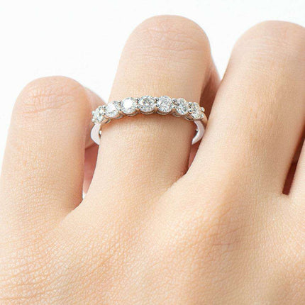 Platinum-Plated Sterling Silver Lab-Grown Diamond Ring – 0.7ct Sparkle