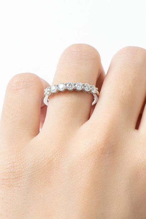 Exquisite Platinum-Plated Sterling Silver Moissanite Ring: Elevate Your Elegance