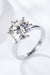 Platinum-Plated Sterling Silver Ring with 5 Carat Moissanite Solitaire - Elegant Jewelry for Glamorous Moments