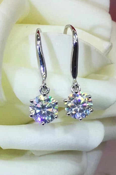 Elegant Lab-Diamond Drop Earrings with Zircon Accents - 2 Carat Moissanite