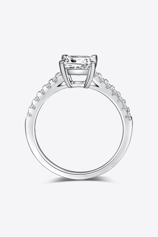 Elegant Lab Grown Diamond Ring with Moissanite Accents in Sterling Silver