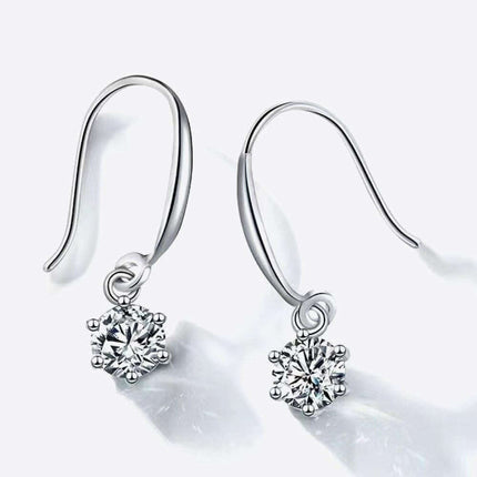 Elegant Moissanite and Zircon Drop Earrings - Stunning 2 Carat Glamour