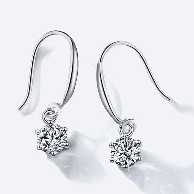 Elegant Moissanite and Zircon Drop Earrings - Stunning 2 Carat Glamour